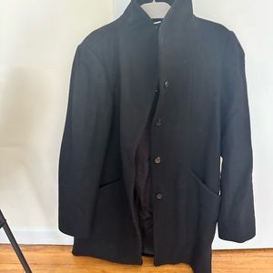 Wilfred black wool coat